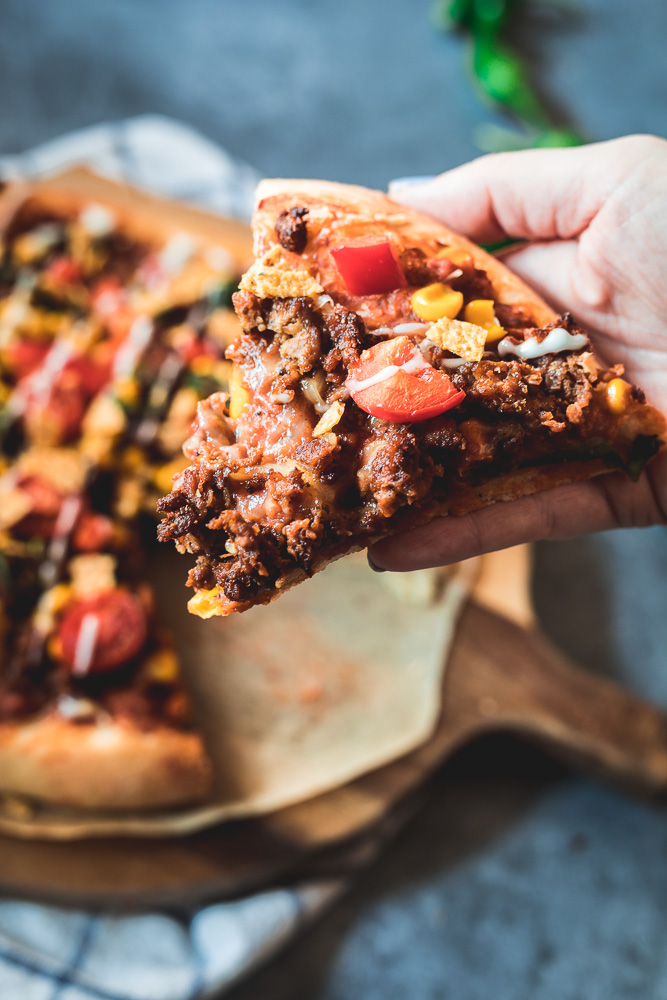 vegan taco pizza